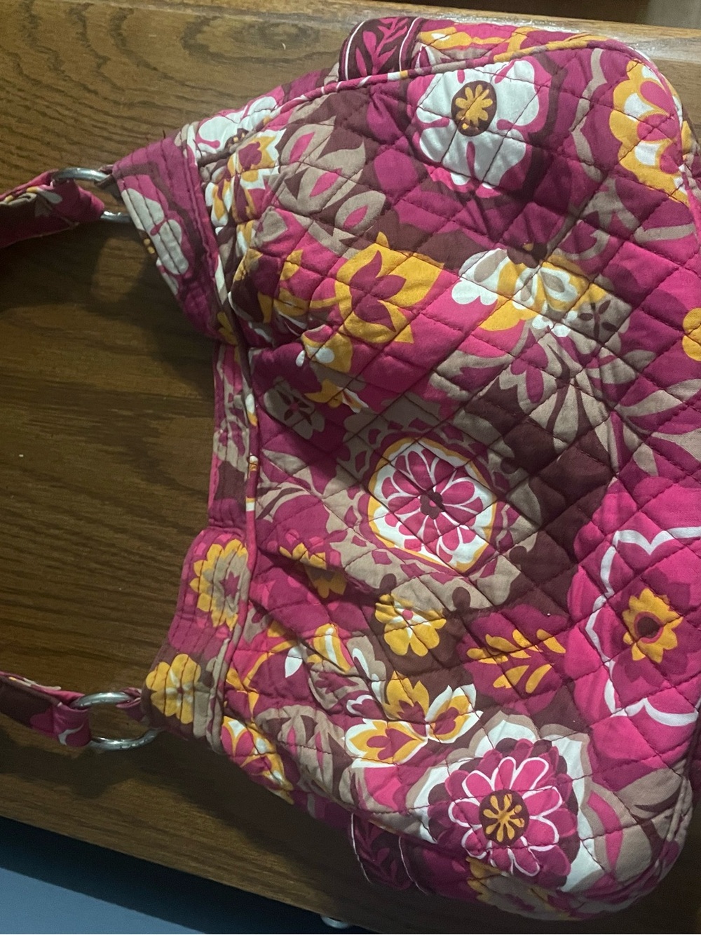 Quilted Floral Shoulder Bag - Pink Multi